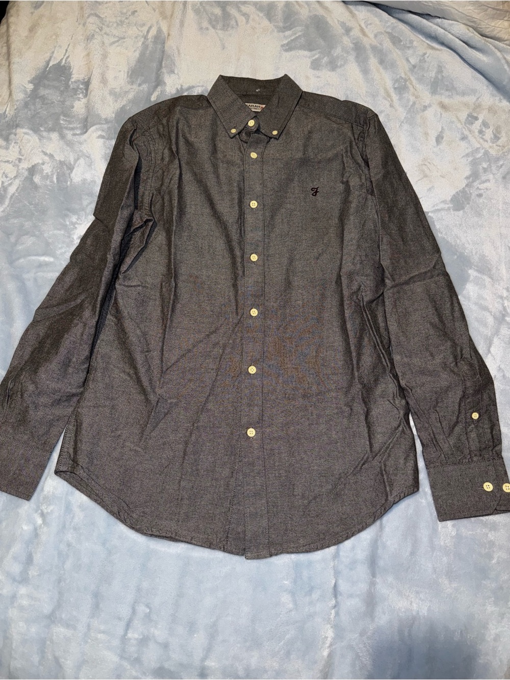 Farah Men's Charcoal Button-Down Shirt